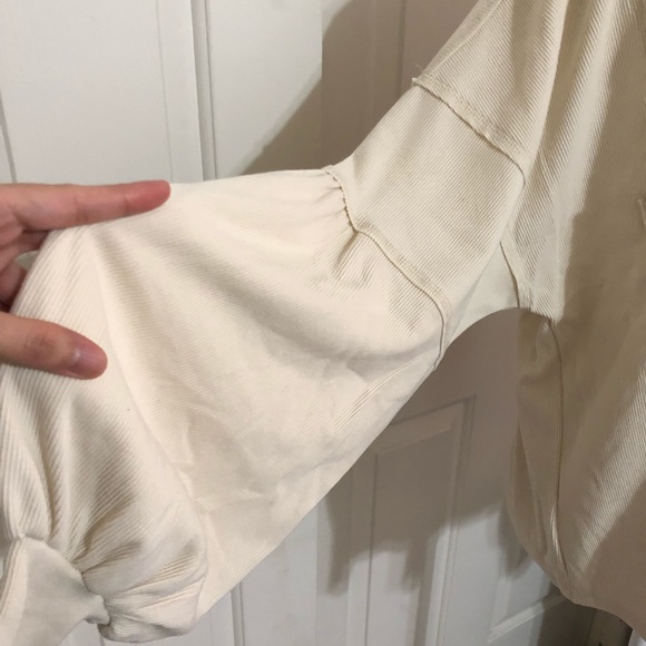 Women's Casual V Neck Balloon Sleeve Pullover Tunic Top - Picture 10 of 11